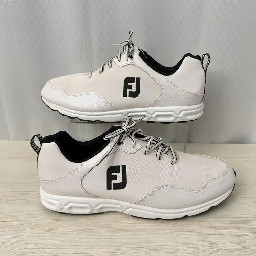 FootJoy Shoes Mens Size 13 M FJ Golf Athletics Spikeless White Black 56828